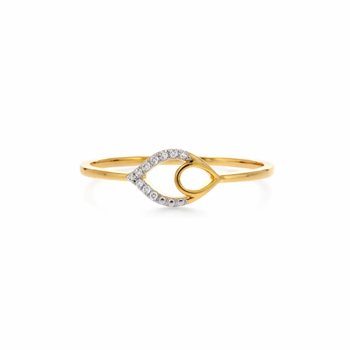 0.017 CT NATURAL DIAMOND WOMENS RING 18K GOLD